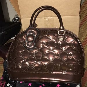 Loungefly Hello Kitty Embossed Brown Purse EUC